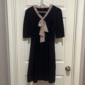 Vintage Miusol Women's 1950s Style 3/4 Sleeve Bow Slim Evening Party Dress